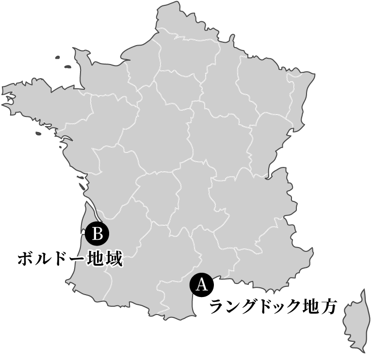 フランスワインの地方地図